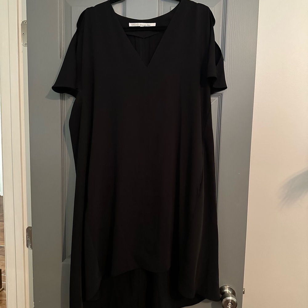 Black V-Neck Oversized Dress